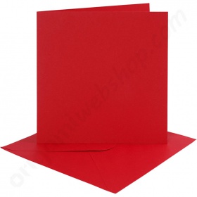 Vierkante Kaarten en Enveloppen Rood