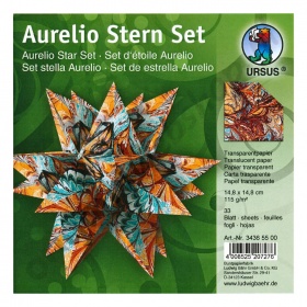 Origami Aurelio Sterren Set Transparant Art 14,8 x 14,8 cm