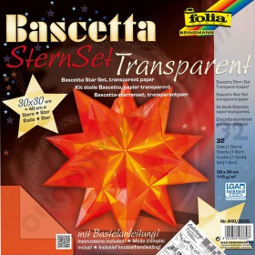 Origami Bascetta Sterren Set Transparant Oranje 30 x 30 cm