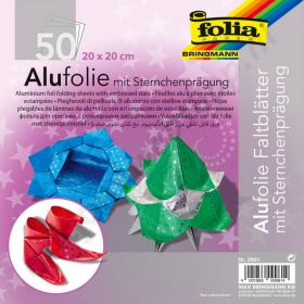 Origami Alu Folie Sterretjes 5 kleuren 20 x 20 cm