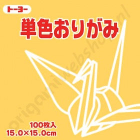 Origami Papier Zachtgeel 15 x 15 cm