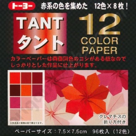 Origami Tant 12 kleuren Rood 7,5 x 7,5 cm