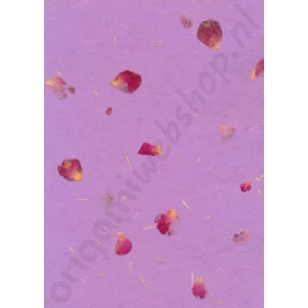 Handgeschept Paars Gekleurd Bloemen Papier 23 x 33 cm