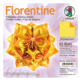 Origami Florentine Stippen Geel/Oranje 15 x 15 cm
