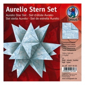 Origami Aurelio Sterren Set Transparant Sneeuwvlokjes 14,8 x 14,8 cm