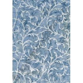 Handgeschept Blauw Batik Papier "Accanthus" 50 x 70 cm