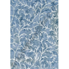 Allerlaatste Exemplaar! Handgeschept Batik Papier "Accanthus" Blauw 50 x 70 cm
