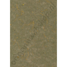 Handgeschept Moerbei Zijdepapier "Gouden Ster" Groengrijs 22,5 x 32,5 cm