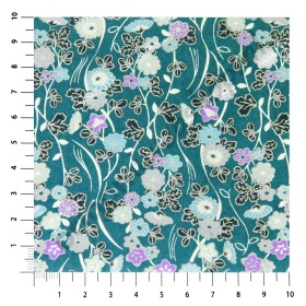 Origami Japanse Washi Yuzen Handgeverfd Vel Nr. 34 Bloemen 62 x 48 cm