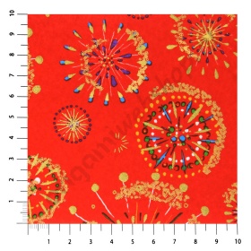 Origami Japanse Washi Yuzen Handgeverfd Vel Nr. 46 Vuurwerk Rood