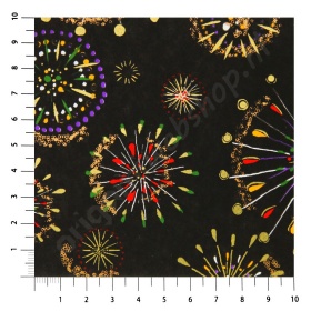 Origami Japanse Washi Yuzen Handgeverfd Vel Nr. 46 Vuurwerk Zwart