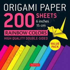 Dubbelzijdig Origami Duo Regenboog Kleuren Voordeelpak 15 x 15 cm