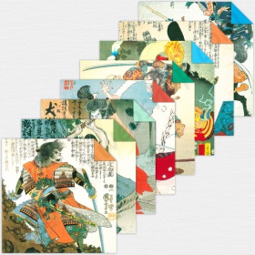 Origami Samurai Prints 21 x 21 cm